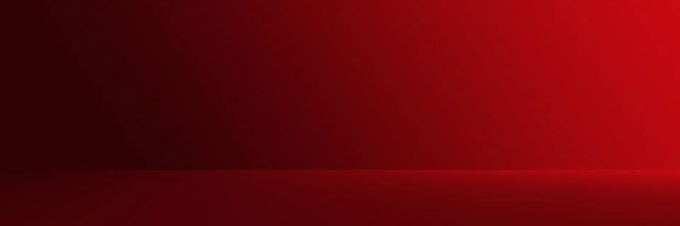 Studio Background - Bright Red Gradient horizontal studio room wall background. Illustrazione stock