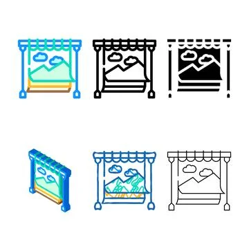 Studio background equipment color icon vector concepts Stock Illustration
