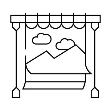 Studio background equipment line icon vector illustration Stock Illustration