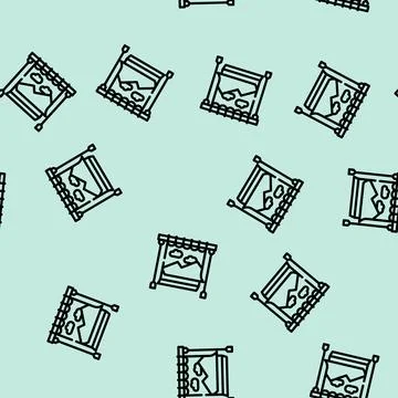 Studio background equipment line vector seamless pattern Stock Illustration