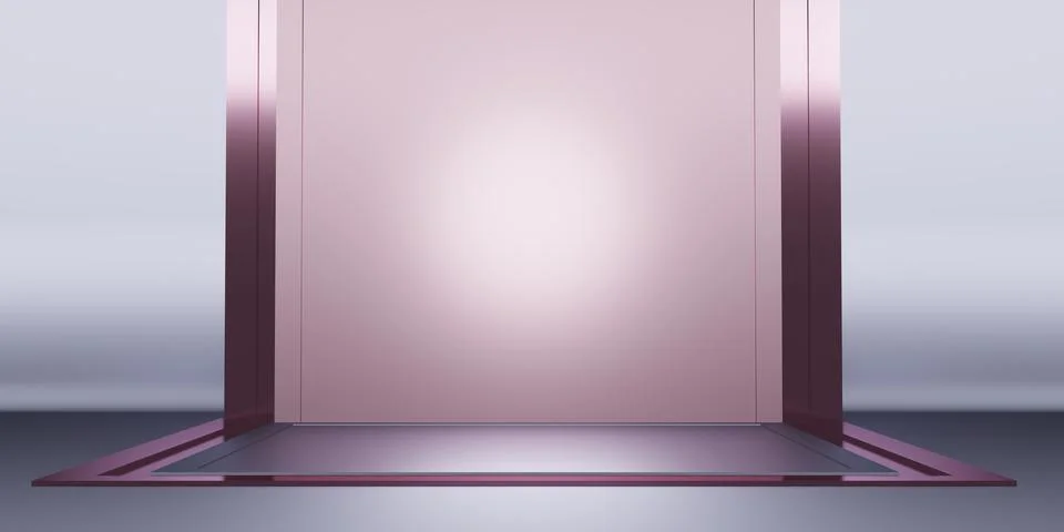 Studio background Shiny square base backdrop for product display 3D illustrat Stock Illustration