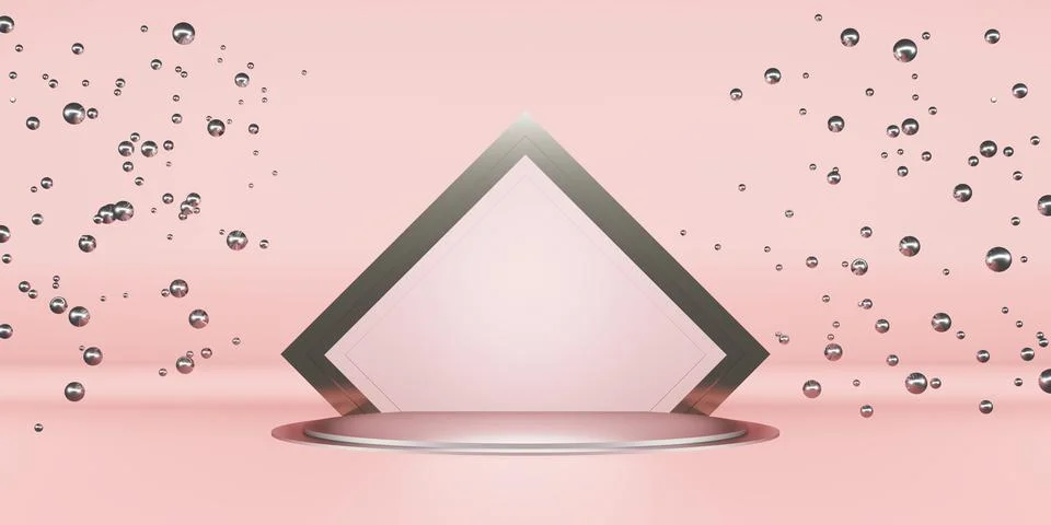 Studio background Shiny square base backdrop for product display 3D illustrat Stock Illustration