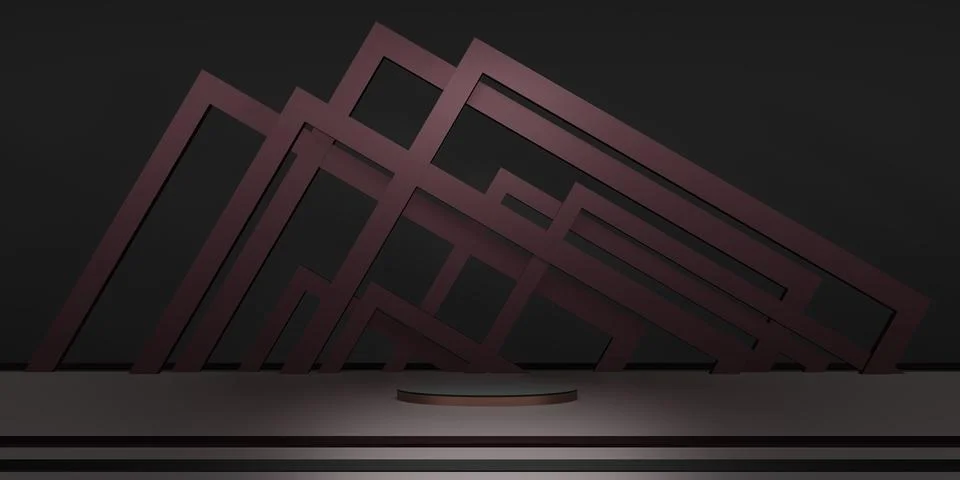 Studio background Shiny square base backdrop for product display 3D illustrat Stock Illustration