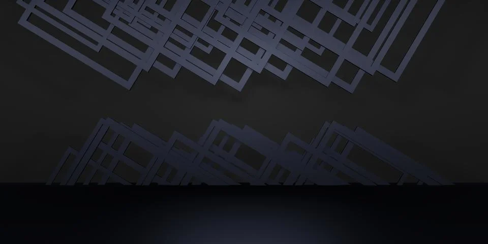 Studio background Shiny square base backdrop for product display 3D illustr.. Stock Illustration