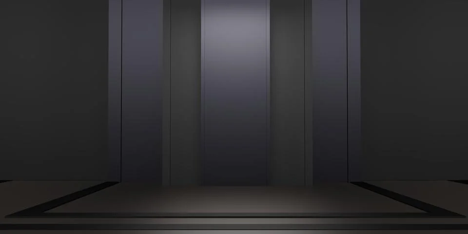Studio background Shiny square base backdrop for product display 3D illustr.. Stock Illustration