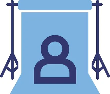 Studio background stand with portrait screen icon Иллюстрация