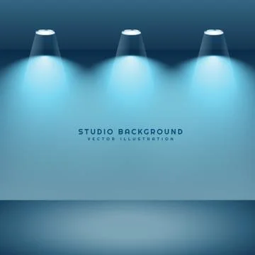 Studio background with three lights Stock Illustration