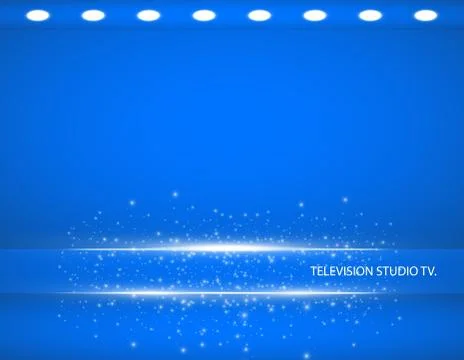 Studio background. Vector empty blue studio for your design, spotlight. Vector Stock Illustration