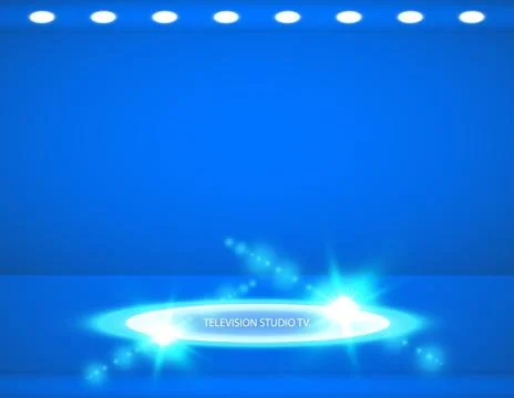 Studio background. Vector empty blue studio for your design, spotlight. Vector Stock Illustration