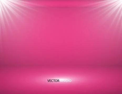Studio background. Vector empty pink studio for your design, spotlight. Vector Stock Illustration