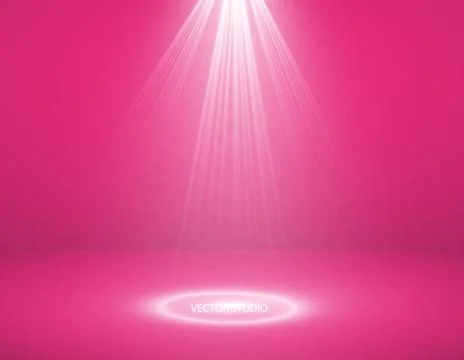 Studio background. Vector empty pink studio for your design, spotlight. Vector Stock Illustration