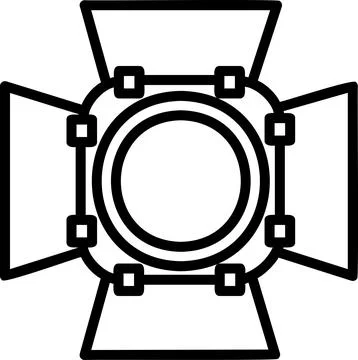Studio Barn Doors Light Line Icon Иллюстрация