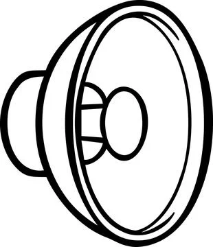 Studio beauty dish light reflector line art icon Иллюстрация