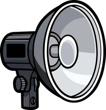Studio beauty dish reflector with socket Stock Illustration