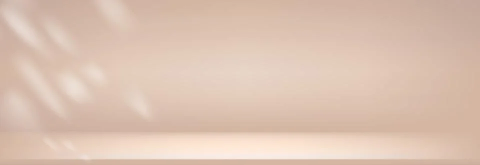 Studio beige gradient background with sunlight . Light neutral wall product room Stock Illustration