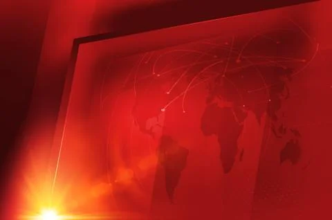 Studio big flat tv screen with global world map concept series Stock Illustration