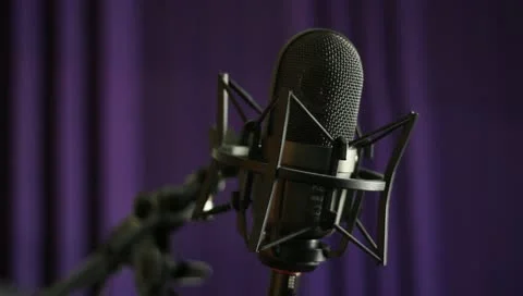 Studio Black Microphone Stock Footage 11108076