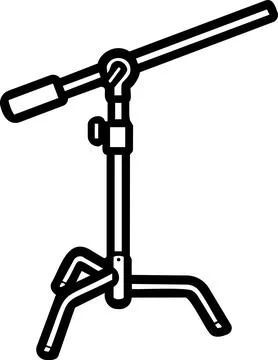 Studio boom arm light stand line art icon Stock Illustration