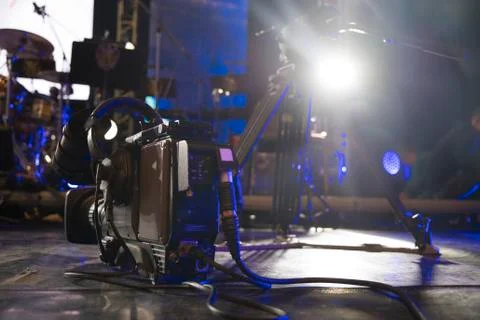 Studio camera at the concert. Stock Photos