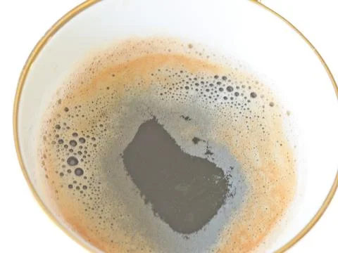 Studio close up of isolated coffee cup of black coffee against a white Stock Photos