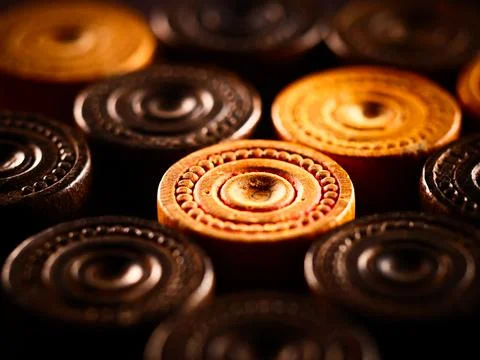 Studio close up shot of backgammon pieces Stock Photos