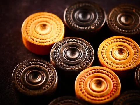 Studio close up shot of backgammon pieces Stock Photos