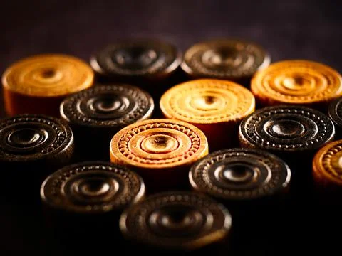 Studio close up shot of backgammon pieces Stock Photos