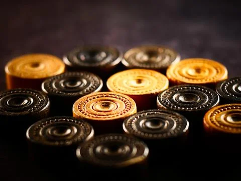 Studio close up shot of backgammon pieces Stock Photos