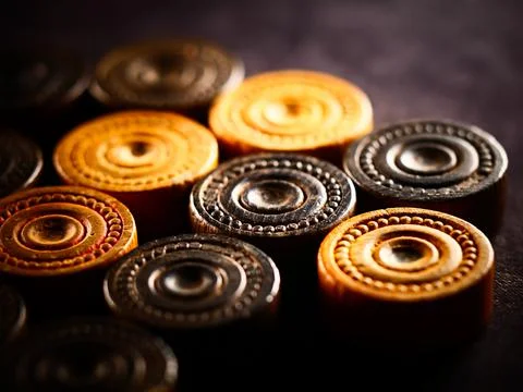 Studio close up shot of backgammon pieces Stock Photos
