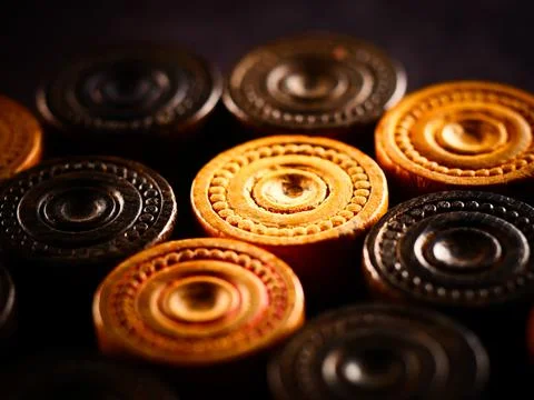 Studio close up shot of backgammon pieces Stock Photos