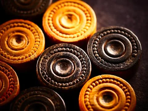 Studio close up shot of backgammon pieces Stock Photos