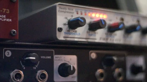 Studio Compressor Led Meter Moving Stock Footage 96918257