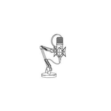 Studio condenser microphone on adjustable boom arm illustration Stock Illustration