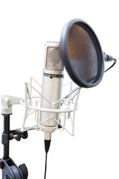 Studio condenser microphone isolated Stock Photos