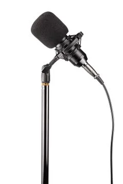 Studio condenser microphone isolated on white Stock Photos