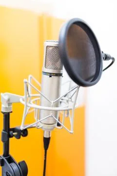 Studio condenser microphone Stock Photos