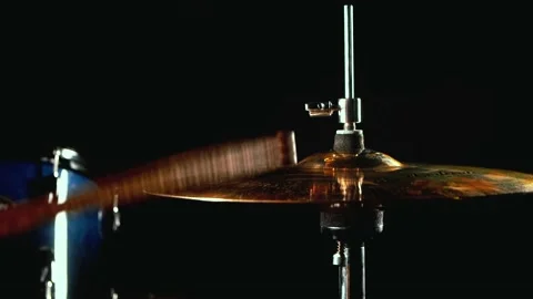 Studio cymbal hi-hat double stroke Stock Footage 156636556
