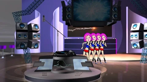 Studio Dancers Animation:  Looping Video stock 42196047