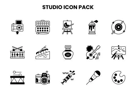 Studio DuoTone Collection Icons Pack Иллюстрация