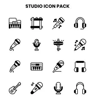 Studio DuoTone Design Icons Pack Stock Illustration