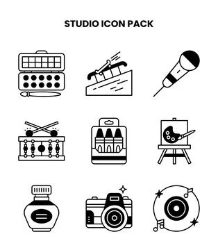 Studio DuoTone Scalable Icons Pack Stock Illustration