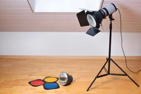 Studio flash and light modifiers Stock Photos