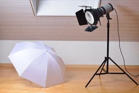 Studio flash and light modifiers Stock Photos