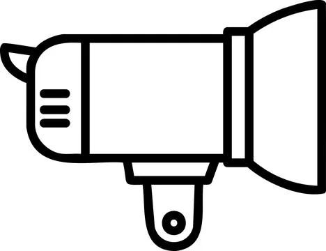 Studio Flash Head Reflector Line Icon Illustration