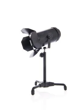 Studio flash light Studio flash light isolated on white background Copyrig... Stock Photos