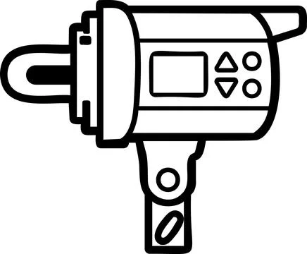 Studio flash monobloc power pack line art icon Stock Illustration