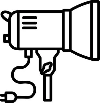 Studio Flash Monolight Light Line Icon Stock Illustration