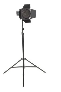 Studio flash with reflector and comb isolated on a white background Stock Photos