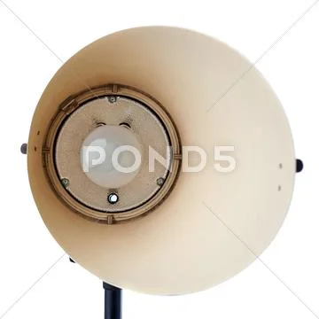 Studio flash on a stand over isolated white background Stock Photos