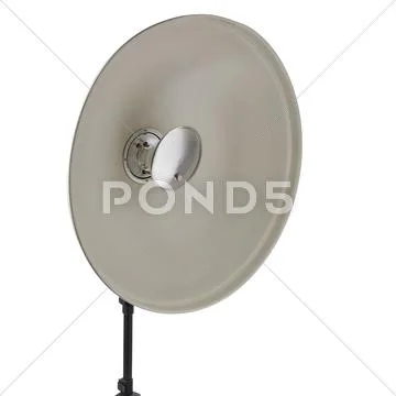 Studio flash on a stand over isolated white background Stock Photos